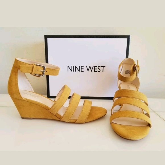 Nine West Shoes - NEW CASUAL WEDGES HEELS SANDALS Yelow, size 9.5